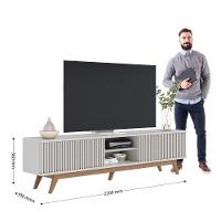 Rack Bancada Fortaleza Off White Matte Com Mesa De Centro Jeri Off White Freijó - Colibri - 9