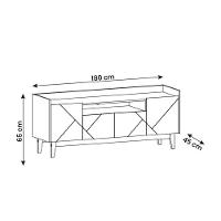 Rack Adria 180 Sala Tv Até 65 Polegadas Pés Madeira Maciça Branco Cedro