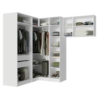 Quarto Completo Solteiro De Canto 415 Cm Branco Neo Madesa - 6