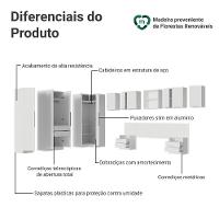 Quarto Completo Casal De Canto 580 Cm Com Mesa De Cabeceira Branco Neo Madesa