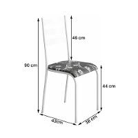 Kit 4 Cadeiras 541 Sala Jantar Cozinha Pés Aço Tubular Floral Branco - 3