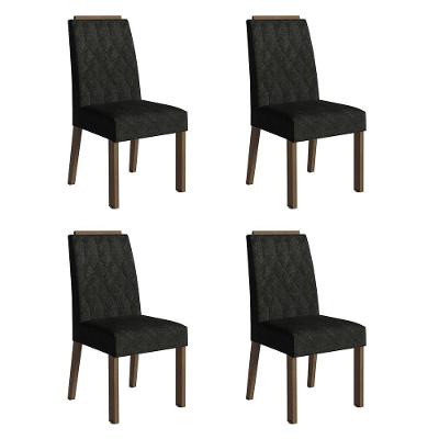 Kit 4 Cadeiras De Jantar 4256 Com Espaldar Rustic-oxford Madesa