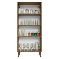 Cristaleira 70 Cm 2 Portas De Vidro Com Pés Trapézio Rustic-branco-rustic Vik Madesa - 5