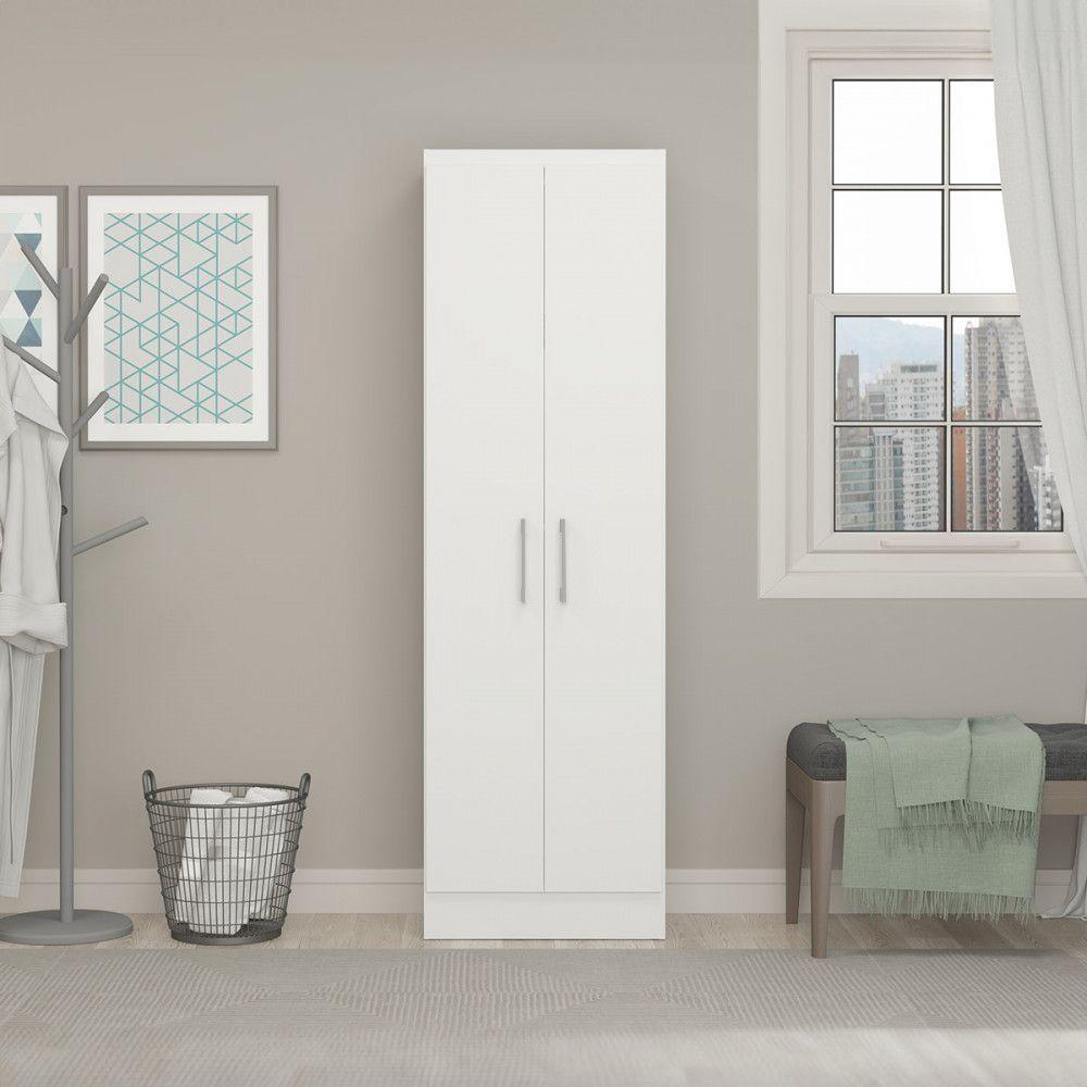 Armário Multiuso Com 2 Portas 52x170cm Mdp 3000 Menu Móveis Branco - 2