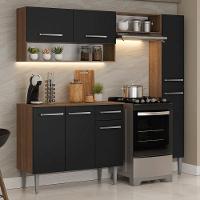 Armário De Cozinha Completa 197 Cm Rustic-preto Emilly Madesa 01 - 1