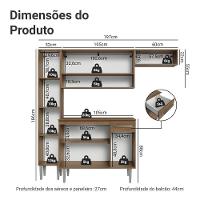 Armário De Cozinha Completa 197 Cm Rustic Emilly Madesa 02 - 3