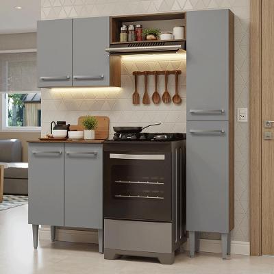 Armário De Cozinha Compacta 156 Cm Rustic-cinza Emilly Madesa 02