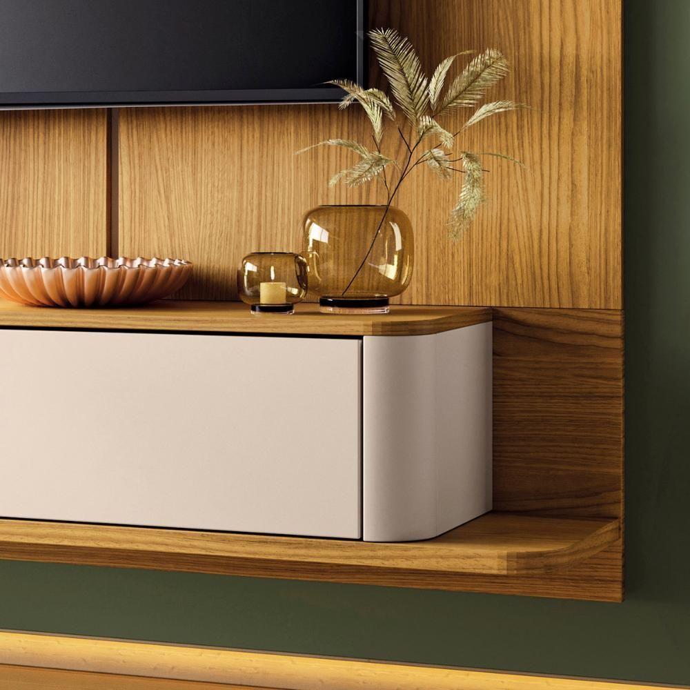 Painel Home Suspenso Galax Tv Até 70 Polegadas Cinamomo Off White - 3