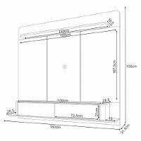 Painel Home Suspenso Galax Tv Até 70 Polegadas Cinamomo Off White