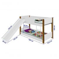 Beliche Infantil-juvenil Valentina Branco-mel Com Pés De Madeira Com Escorregador - 2