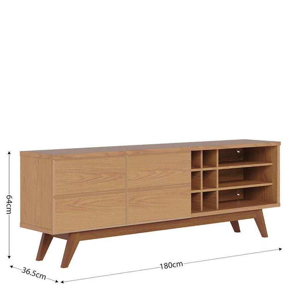 Rack Bancada Noronha 1.8 Freijó Com Mesa De Centro Jeri Freijó Off White - Colibri - 4