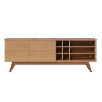 Rack Bancada Noronha 1.8 Freijó Com Mesa De Centro Jeri Freijó Off White - Colibri - 2