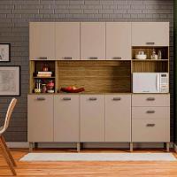 Kit Cozinha Intense 222cm 10 Portas E 2 Gavetas Kits Paraná Freijó/vanilla - 1