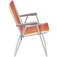 Cadeira De Praia Samoa Alta Em Alumínio Com Assento Laranja E Amarelo - 92900001 - Tramontina - 2