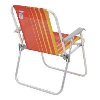 Cadeira De Praia Samoa Alta Em Alumínio Com Assento Laranja E Amarelo - 92900001 - Tramontina - 3