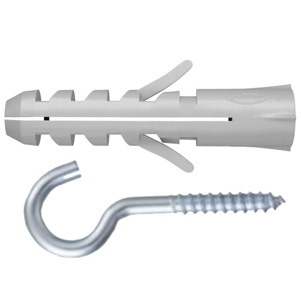 Cartela De Buchas S 8x40mm Com Aba E Ganchos Com 4 Unidades - 600123 - Fischer - 1