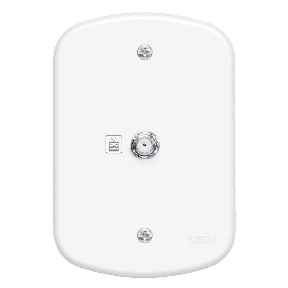 Conjunto Tomada Para Antena De Tv Para Cabo Coaxial De 75 Ohms Blanc - 0144 - Fame Conj.tom.antena Tv C-p Sb 0144 Fame - 1