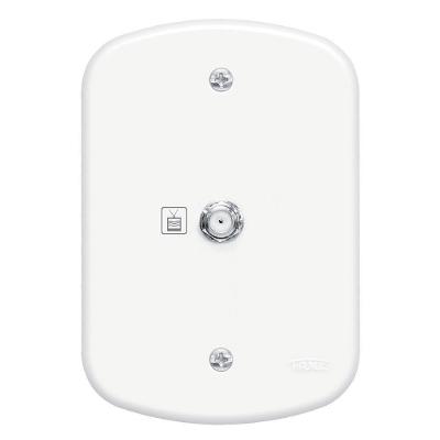 Conjunto Tomada Para Antena De Tv Para Cabo Coaxial De 75 Ohms Blanc - 0144 - Fame Conj.tom.antena Tv C-p Sb 0144 Fame