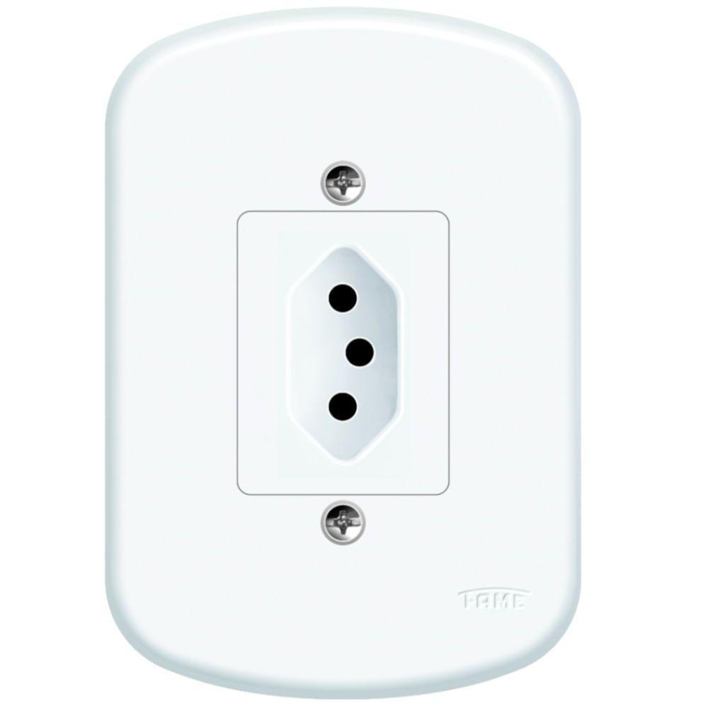 Conjunto Tomada 2p+t 10a 250 Volts Blanc - 1349 - Fame Tomada 10a C- Placa Blanc 1349 Fame 1349. - 1