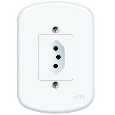 Conjunto Tomada 2p+t 10a 250 Volts Blanc - 1349 - Fame Tomada 10a C- Placa Blanc 1349 Fame 1349.