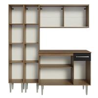 Armário De Cozinha Compacta 169cm Rustic/preto Emilly Madesa 09 Rustic/preto Rustic/preto - 6