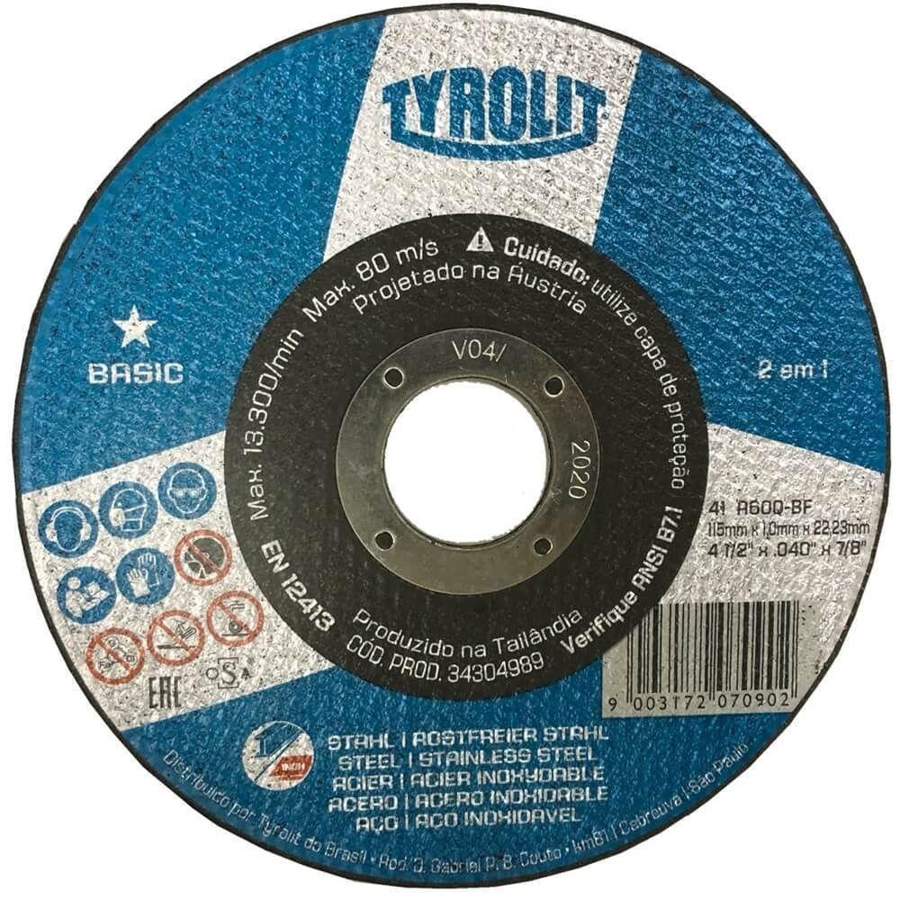 Disco De Corte 41c A60q-bf 115x1,0x22,23mm - 34304989 - Tyrolit - 1