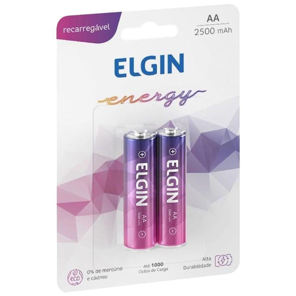 Pilha Pequena Aa Recarregável 2500mah Embalagem Com 2 Peças - 91100 - Elgin - 2