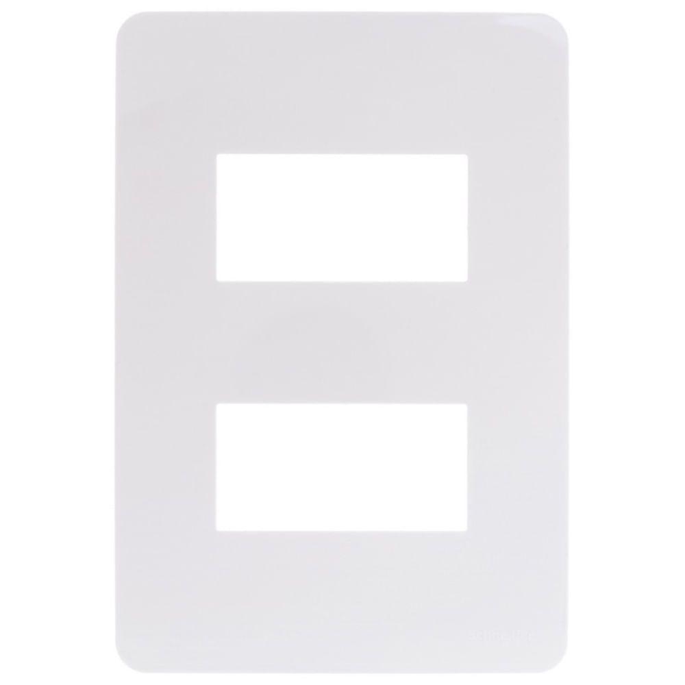 Placa 4x2 2 Postos Branca Orion - S730121004 - Schneider Placa 4x2 2 Postos Branca Schneider - 1