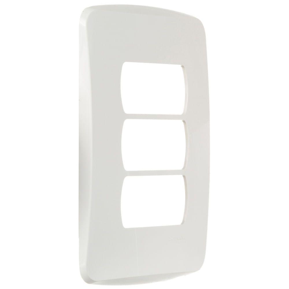 Placa 4x2 3 Postos Branca Miluz - S3b77130 - Schneider Placa 4x2 3 Posto Br Schneider S3b77130-miluz - 1