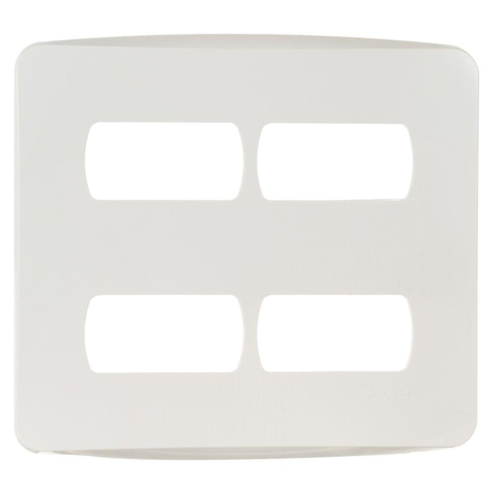 Placa 4x4 4 Postos Separados Branca Miluz - S3b77440 - Schneider Placa 4x4 4 Postos Separados Br Schneide - 1