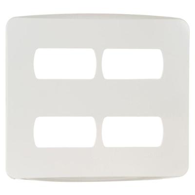 Placa 4x4 4 Postos Separados Branca Miluz - S3b77440 - Schneider Placa 4x4 4 Postos Separados Br Schneide