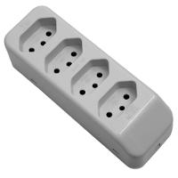 Tomada Móvel Múltipla 2p+t 10a 250 Volts Quádrupla Cinza - 2701 - Fame Tomada Padrao 2p+t Quadrupla 10a Cinza 2701 Fame - 1