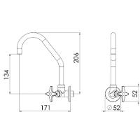 Torneira Para Cozinha Eco Bica Móvel 1168 C23 Cromada De Parede - Vtp123cwg - Esteves - 3