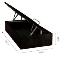 Base Baú Phy Camurça Preto Solteiro 88x188x39cm - 1051612176 - Ortobom - 2