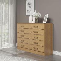 Cômoda Grande 10 Gavetas 117x92cm Mdp 3017 Menu Móveis Carvalho - 1