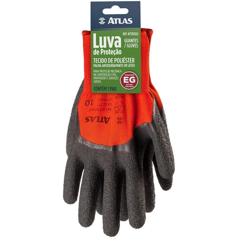 Luva Banhada Em Latex Extra Grande - At1305eg - Pincéis Atlas - 2