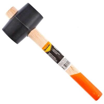 Martelo De Borracha Preto Com Cabo De Madeira 680g - 1115555 - Sparta