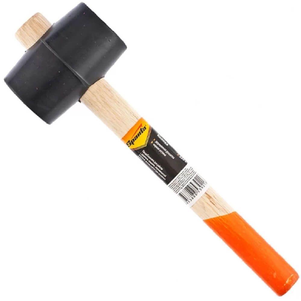 Martelo De Borracha Preto 225g Com Cabo De Madeira - 1113055 - Sparta - 1