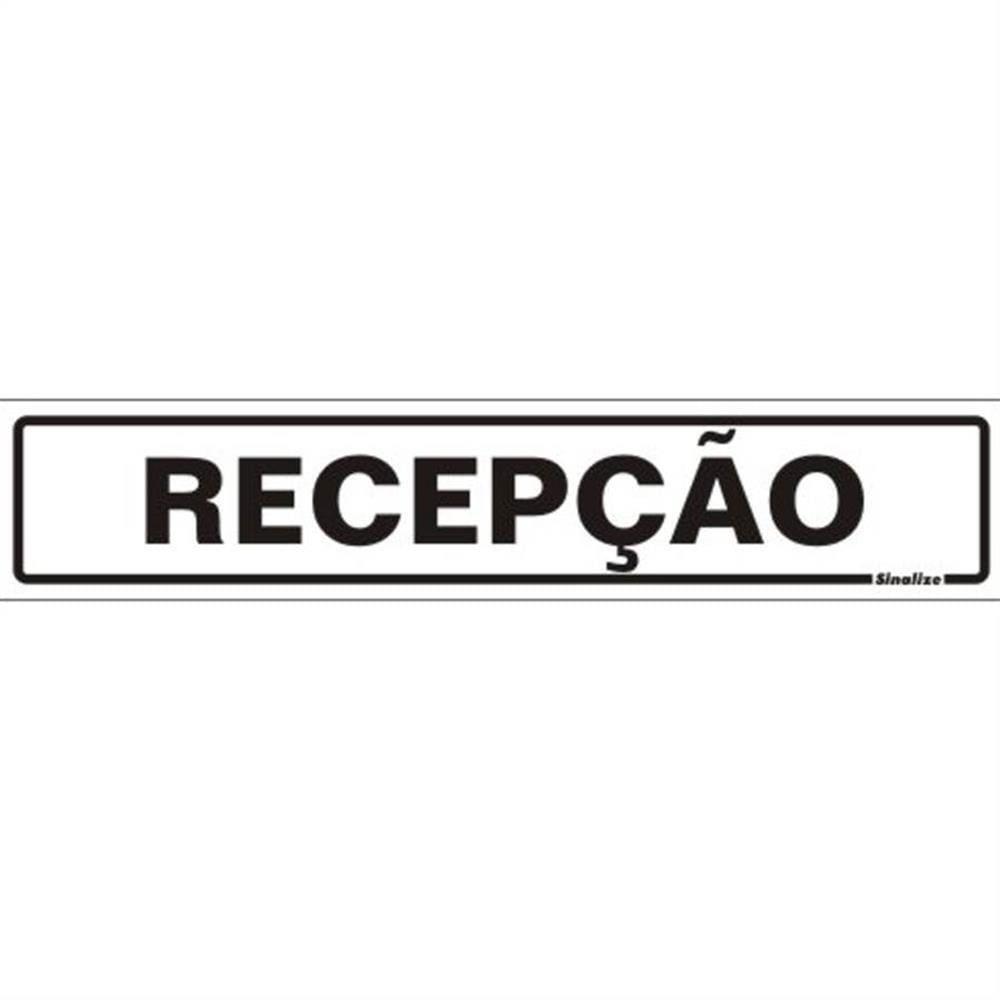 Placa De Poliestireno Auto-adesiva 5x25cm Recepção - 200 Av - Sinalize Placa 5x25 Recepcao 200av Sinalize - 1