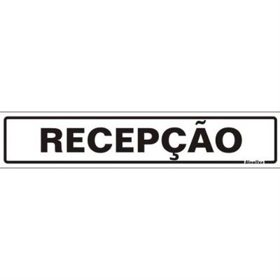 Placa De Poliestireno Auto-adesiva 5x25cm Recepção - 200 Av - Sinalize Placa 5x25 Recepcao 200av Sinalize