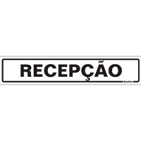 Placa De Poliestireno Auto-adesiva 5x25cm Recepção - 200 Av - Sinalize Placa 5x25 Recepcao 200av Sinalize - 1