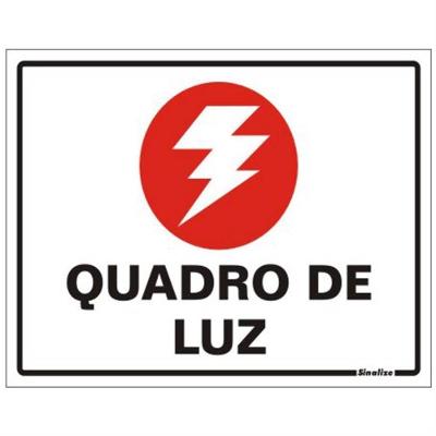 Placa De Poliestireno Auto-adesiva 20x15cm Quadro De Luz - 220 Al - Sinalize Placa 20x15 Quadro De Luz 220al Sinalize