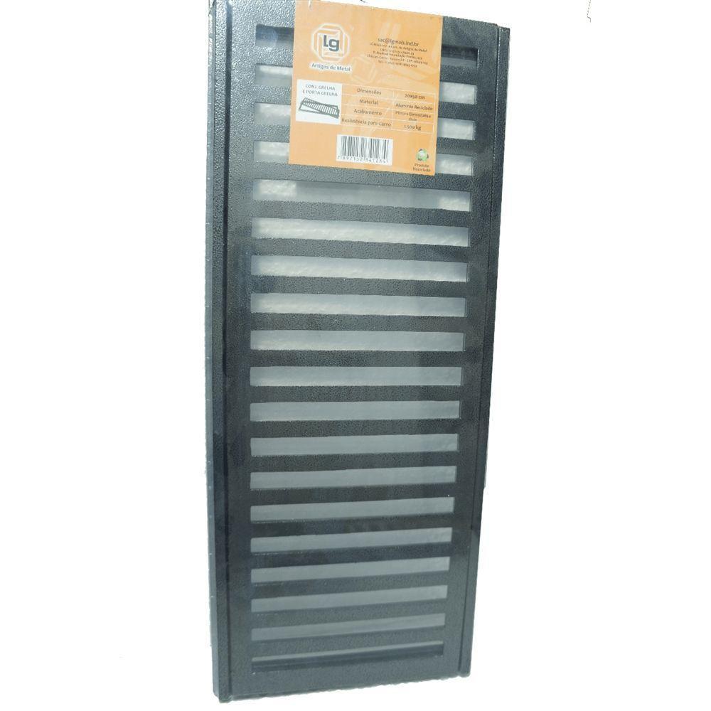 Conjunto Grelha De Aluminio 20x100 Onix - Cj20x100ox - Lgmais Cj Grelha De Aluminio 20x100 Onix Lgmais - 1
