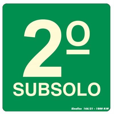 Placa Pvc Fotoluminescente 15x15 2º Subsolo - 350af - Sinalize Placa Pvc 15x15 Fotolum.(2.subsolo)sinal 350af