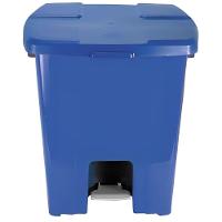 Lixeira De Plástico Azul Quadrada Com Pedal 30 Litros - P30a-4 - Jsn - 1