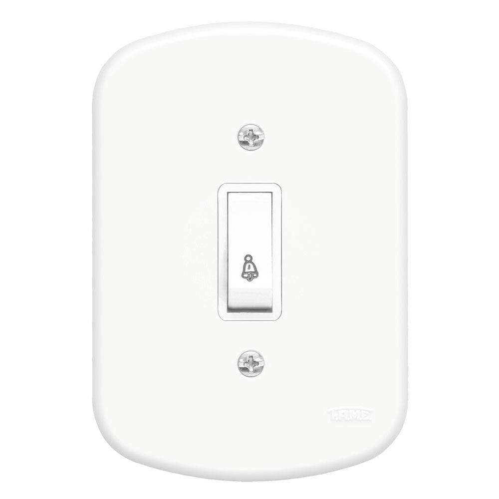 Pulsador Campainha 10a 250 Volts Blanc - 0601 - Fame Pulsador Campainha 1tecla Placa 4x2 Fame 601... - 1