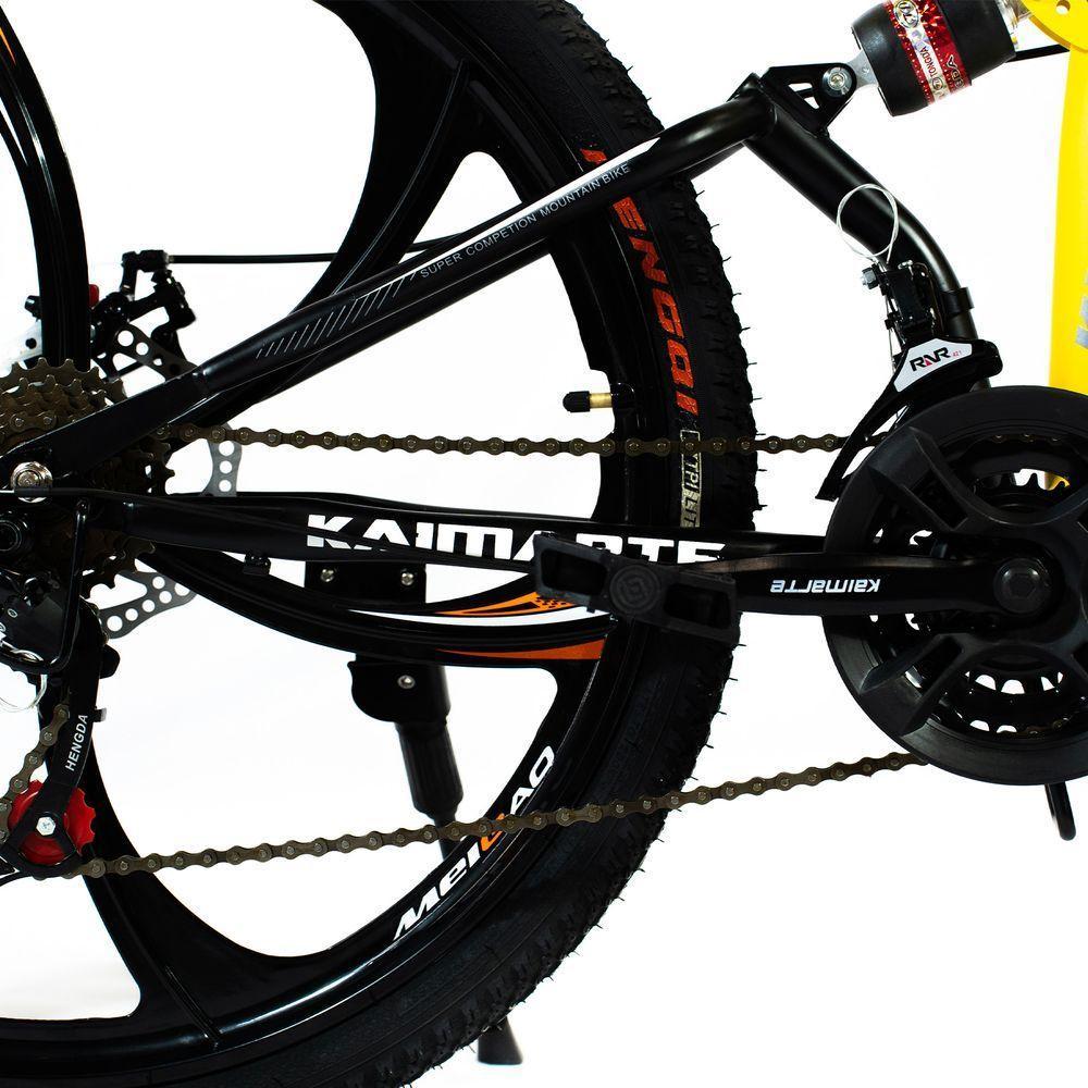 Bicicleta Aro 26 Amarela Freio Disco Bike Dobrável Easyfold 21 Marchas Roda Magnésio Wct Fitness - 3