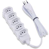 Extensão Com Terra 5 Entradas Cabo 3x0,75mm 3 Metros - 180200021 - Forceline - 1