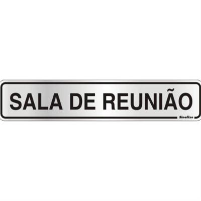 Placa De Alumínio Auto-adesiva 5x25cm Sala De Reunião - 100 Ax - Sinalize Placa Auto-ades.5x25cm(sala De Reun)sina 100ax