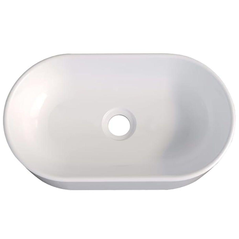 Cuba De Apoio Para Banheiro Em Mármore Sintético Nimbus Branco - Cozimax Cuba Sintetica Nimbus Branca - 2